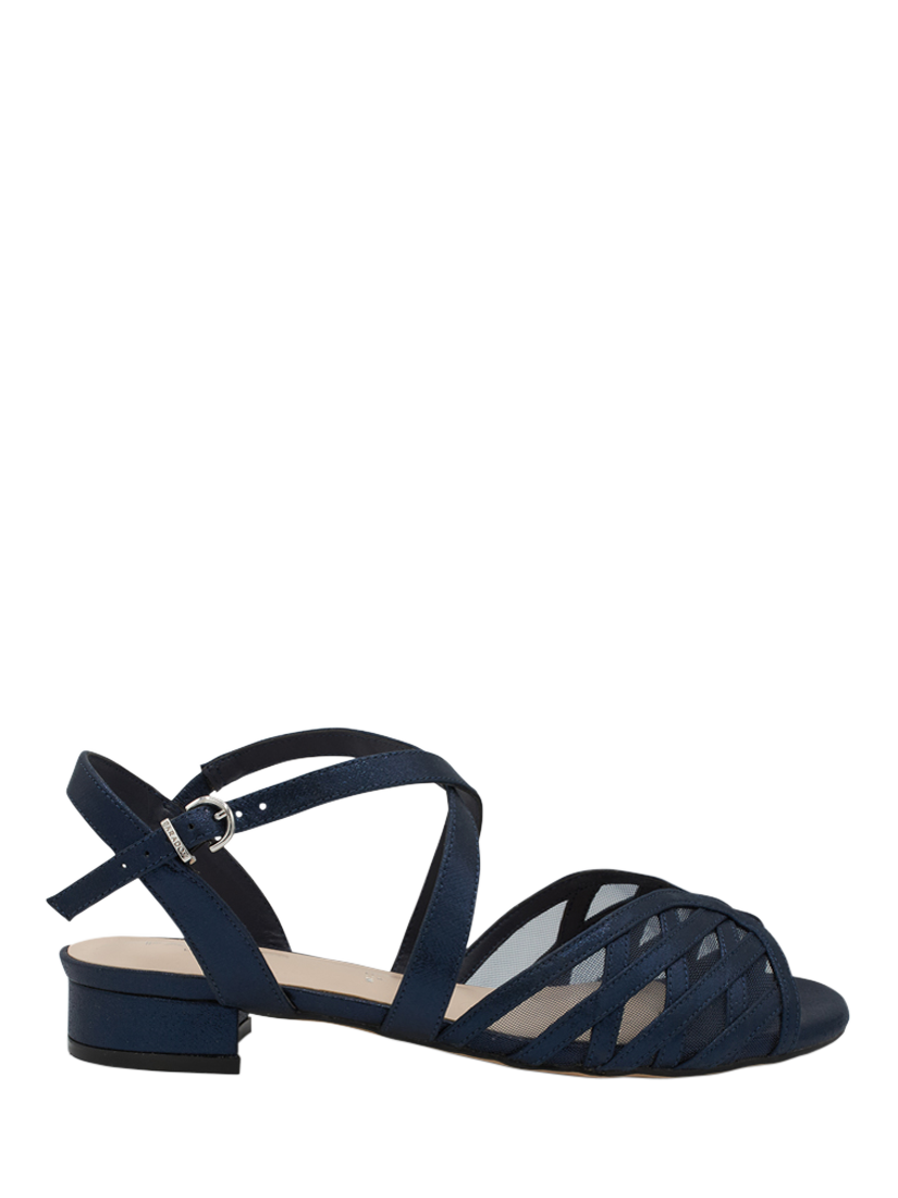 Product image 1 of 6, which shows Paradox London Polly Wide Fit Block Heeled Sandals, Navy, 3