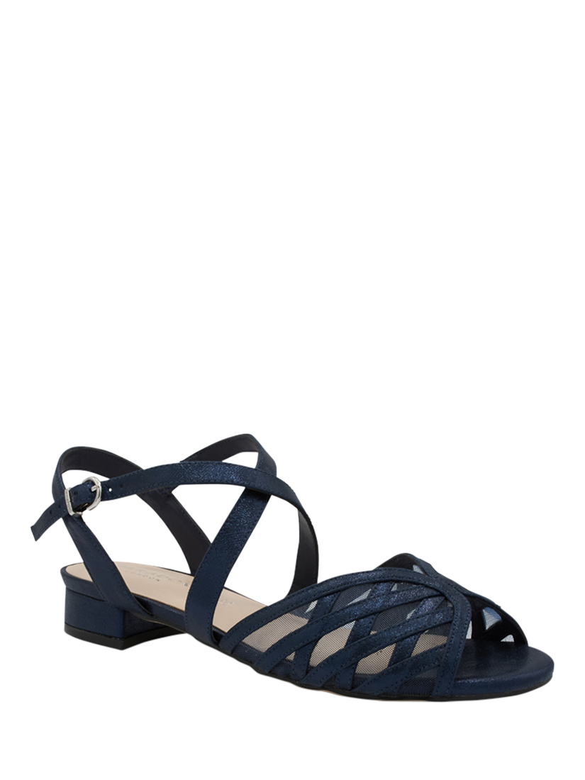 Product image 3 of 6, which shows Paradox London Polly Wide Fit Block Heeled Sandals, Navy, 3