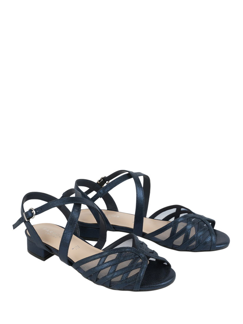 Product image 6 of 6, which shows Paradox London Polly Wide Fit Block Heeled Sandals, Navy, 3