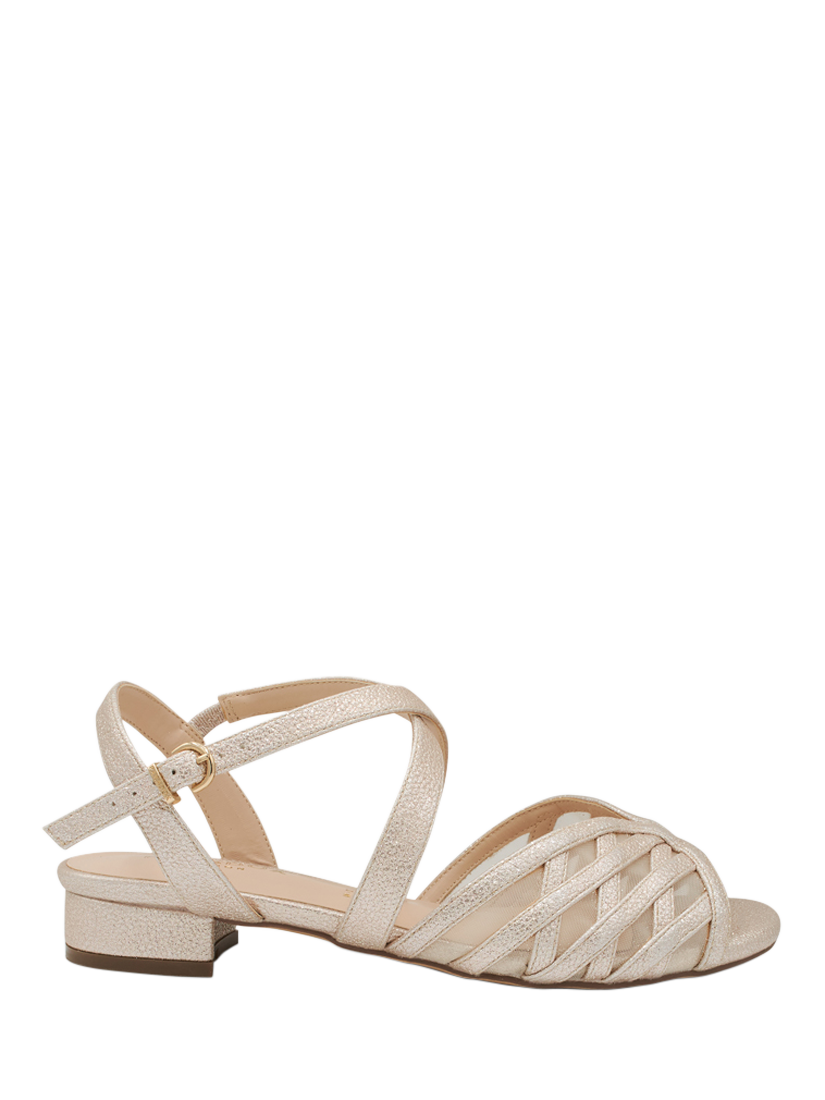 Product image 1 of 5, which shows Paradox London Polly Wide Fit Block Heeled Sandals, Nude, 3