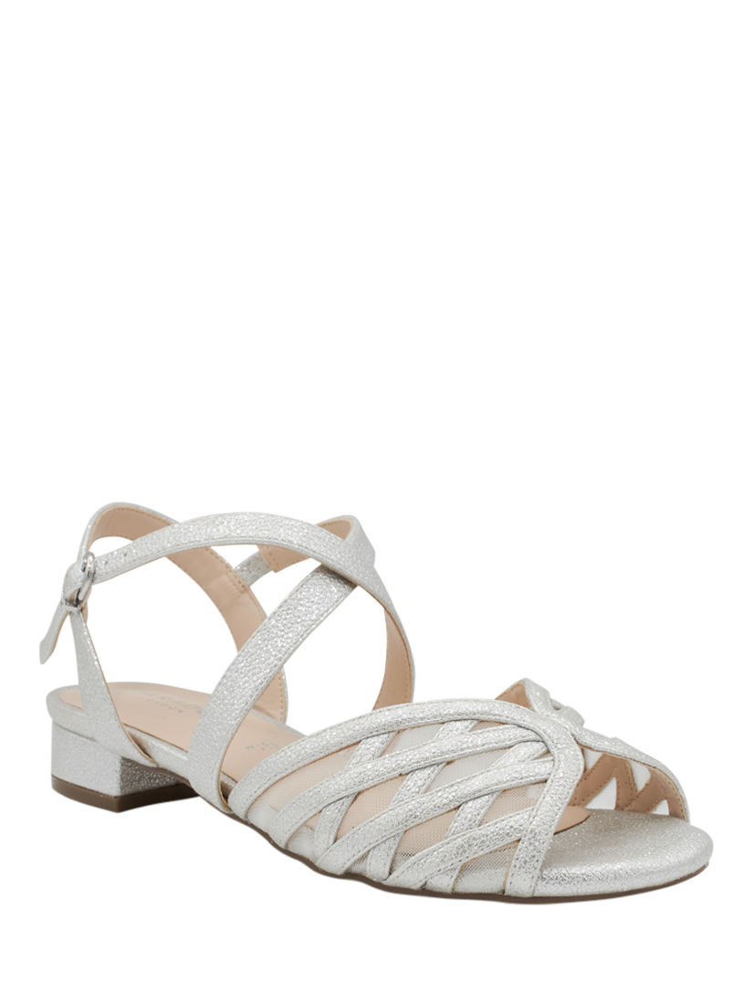 Product image 3 of 6, which shows Paradox London Polly Wide Fit Block Heeled Sandals, Silver, 3