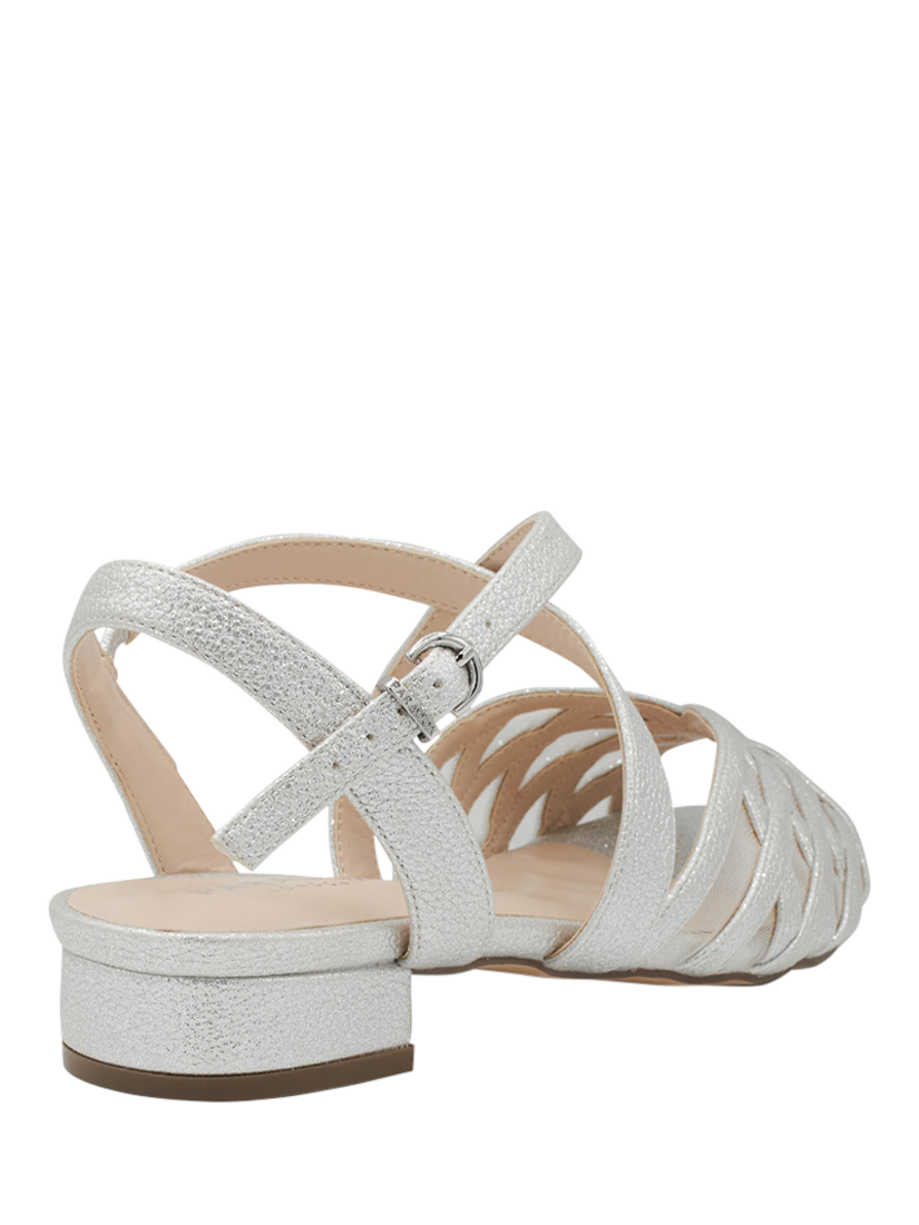 Product image 5 of 6, which shows Paradox London Polly Wide Fit Block Heeled Sandals, Silver, 3