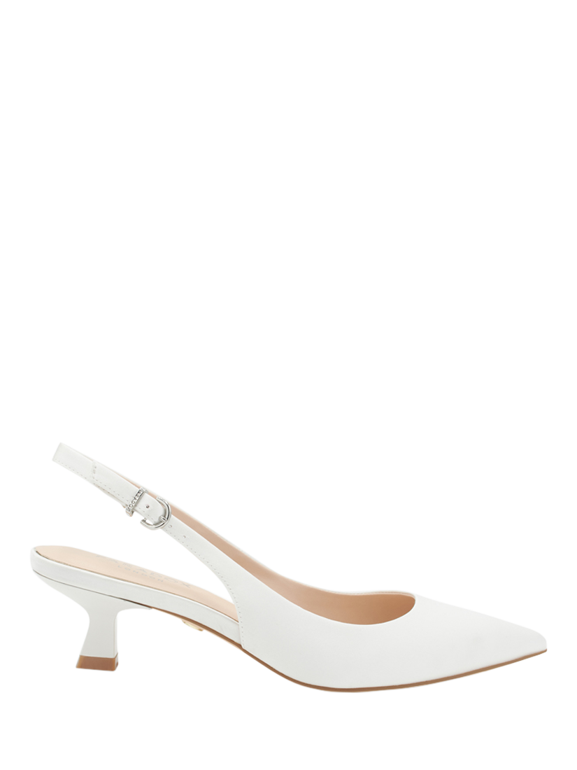 Product image 1 of 6, which shows Paradox London Anastasia Heeled Slingback Pointed Wedding Court Shoes, Ivory, 3