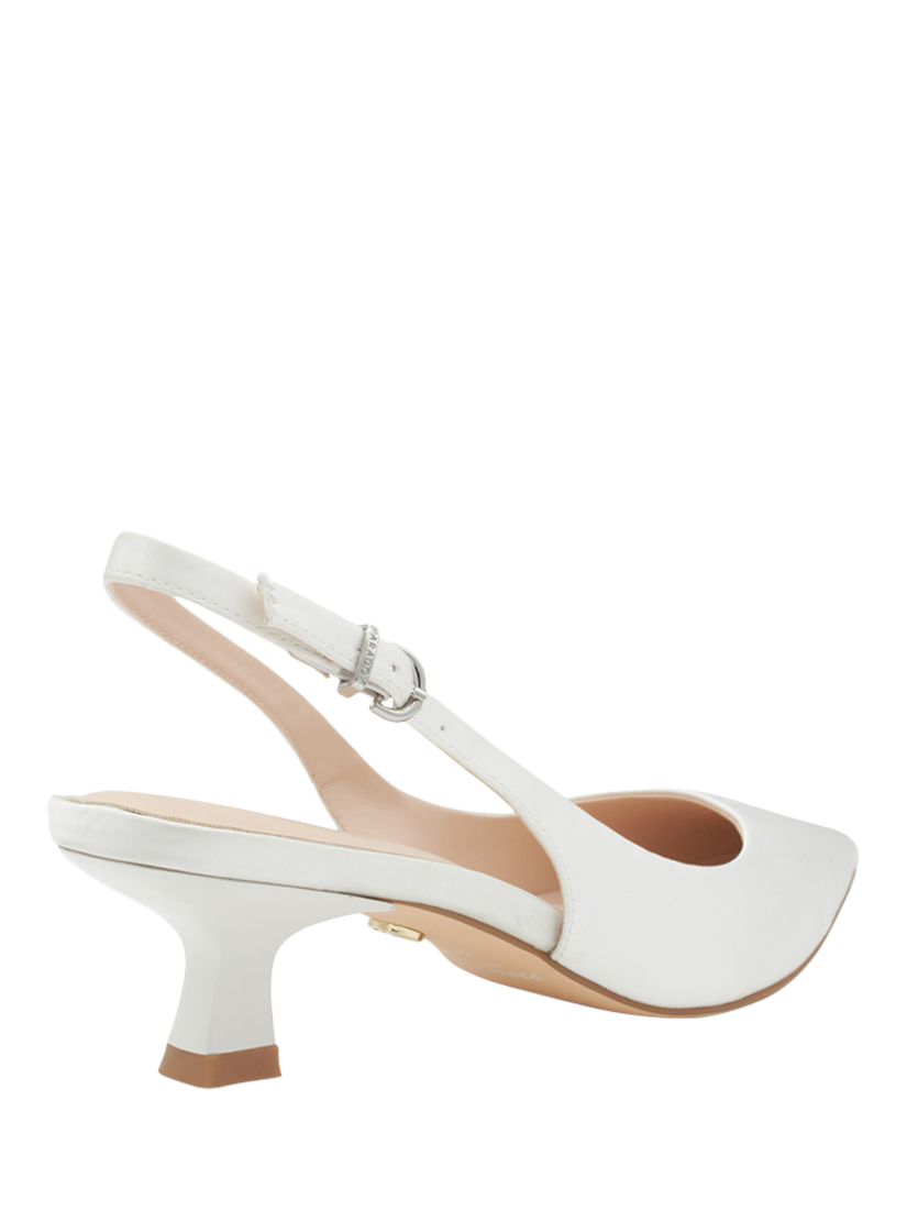Product image 5 of 6, which shows Paradox London Anastasia Heeled Slingback Pointed Wedding Court Shoes, Ivory, 3