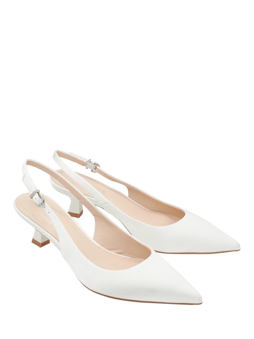 Product image 6 of 6, which shows Paradox London Anastasia Heeled Slingback Pointed Wedding Court Shoes, Ivory, 3
