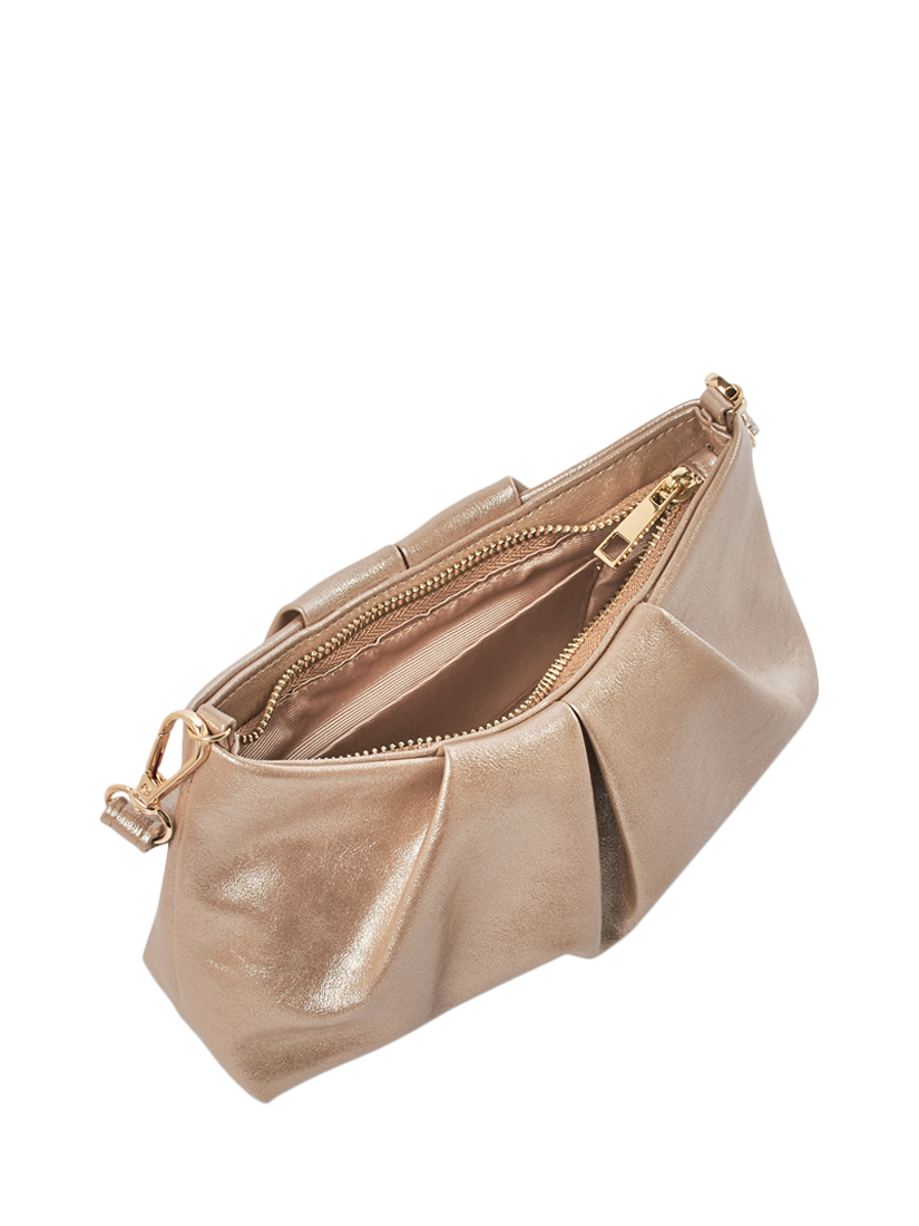 Product image 3 of 3, which shows Paradox London Oriana Metallic Shoulder Bag, Nude