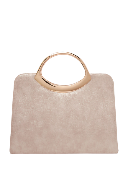 Paradox London Darya Metallic Grab Bag, Nude