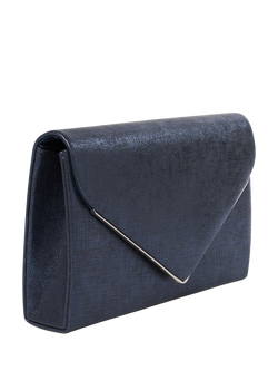 Paradox London Delyssa Flapover Clutch Bag - view 2, Navy