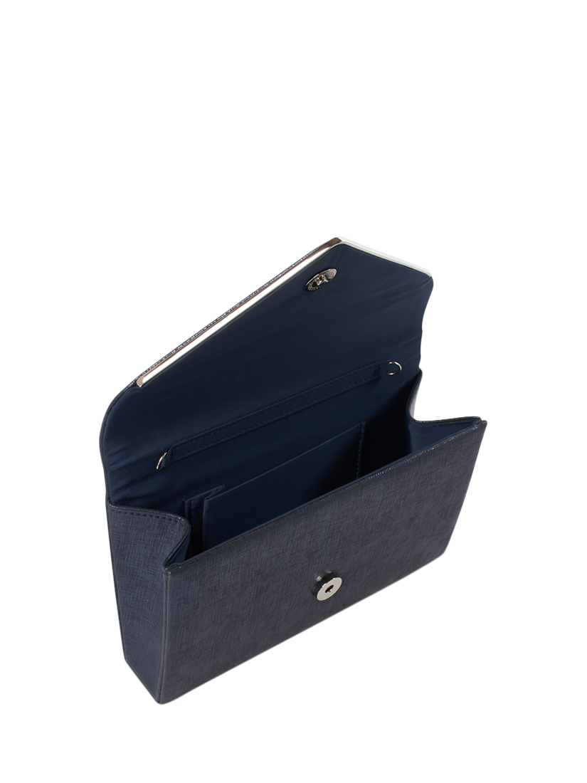 Product image 3 of 4, which shows Paradox London Delyssa Flapover Clutch Bag, Navy
