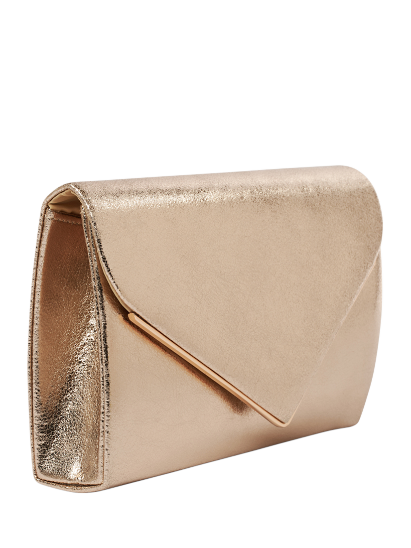 Product image 2 of 4, which shows Paradox London Delyssa Flapover Clutch Bag, Champagne