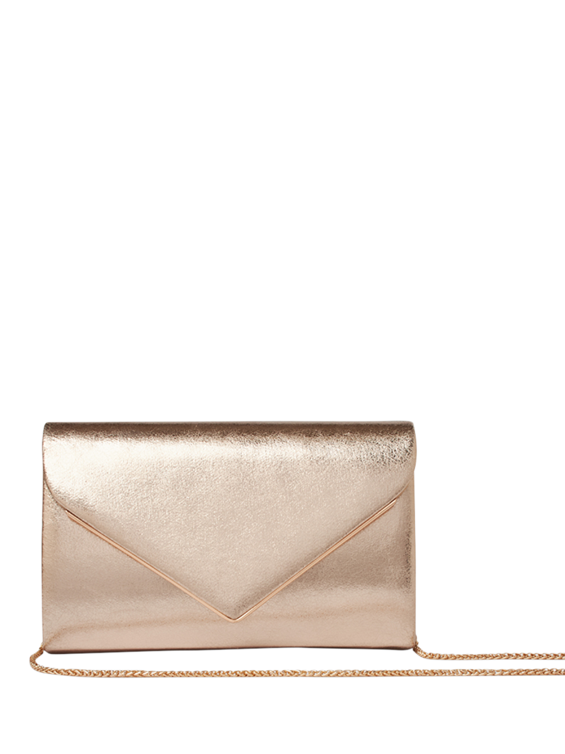 Product image 4 of 4, which shows Paradox London Delyssa Flapover Clutch Bag, Champagne