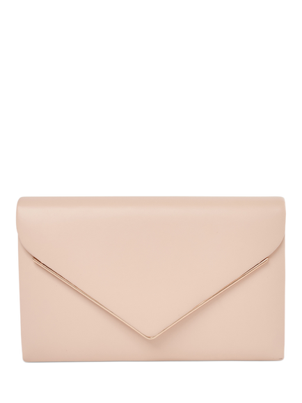 Paradox London Delyssa Flapover Clutch Bag, Nude