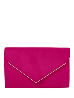 Paradox London Delyssa Flapover Clutch Bag, Fuchsia