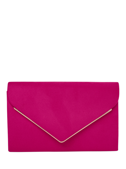 Paradox London Delyssa Flapover Clutch Bag, Fuchsia