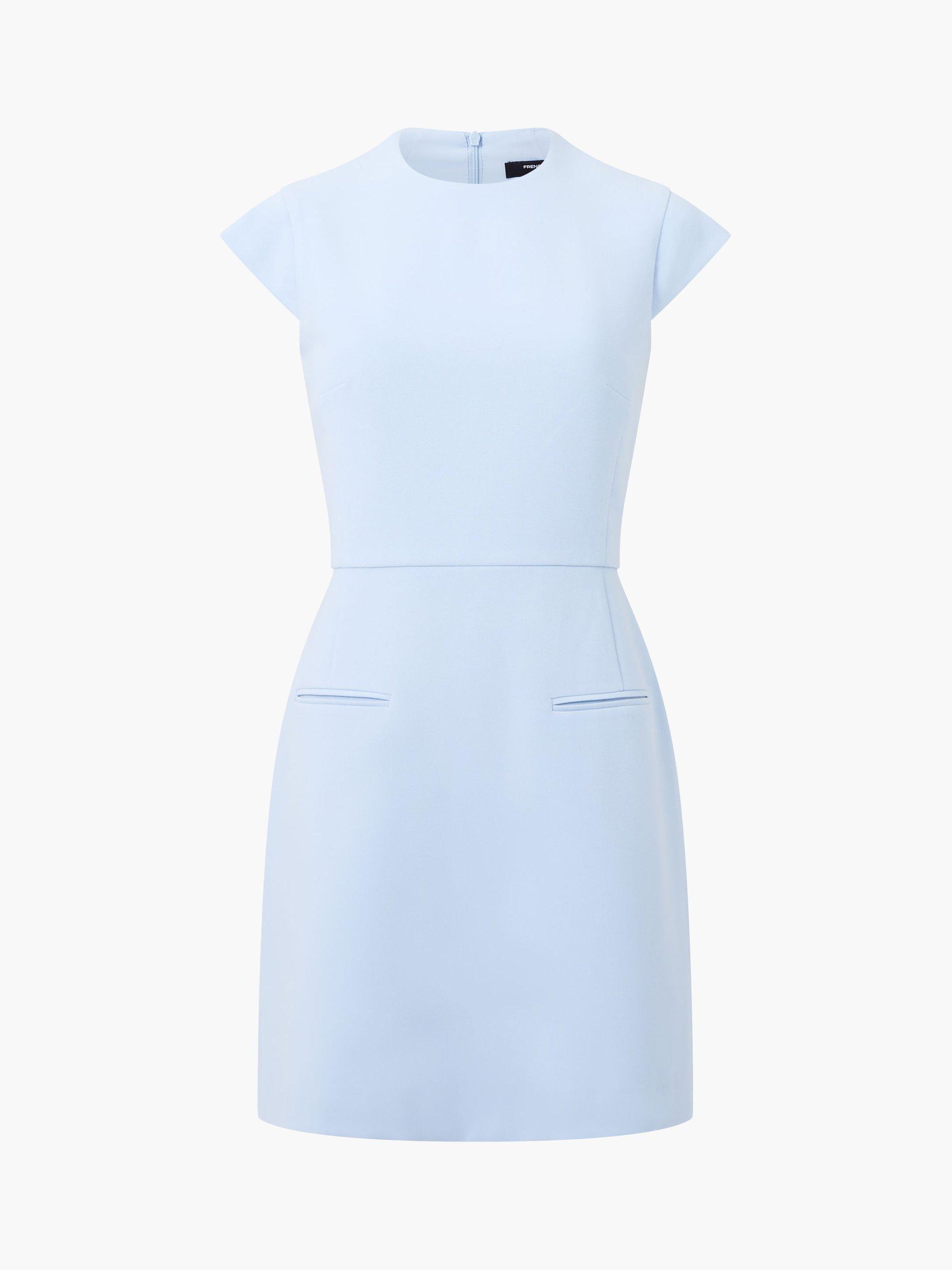 Product image 5 of 5, which shows French Connection Whisper Crew Neck Mini Dress, Cashmere Blue, 12