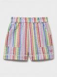 Crew Clothing Kids Seersucker Stripe Shorts, Multi White