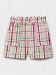 Crew Clothing Kids' Seersucker Check Shorts, White/Multi