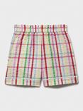 Crew Clothing Kids' Seersucker Check Shorts, White/Multi