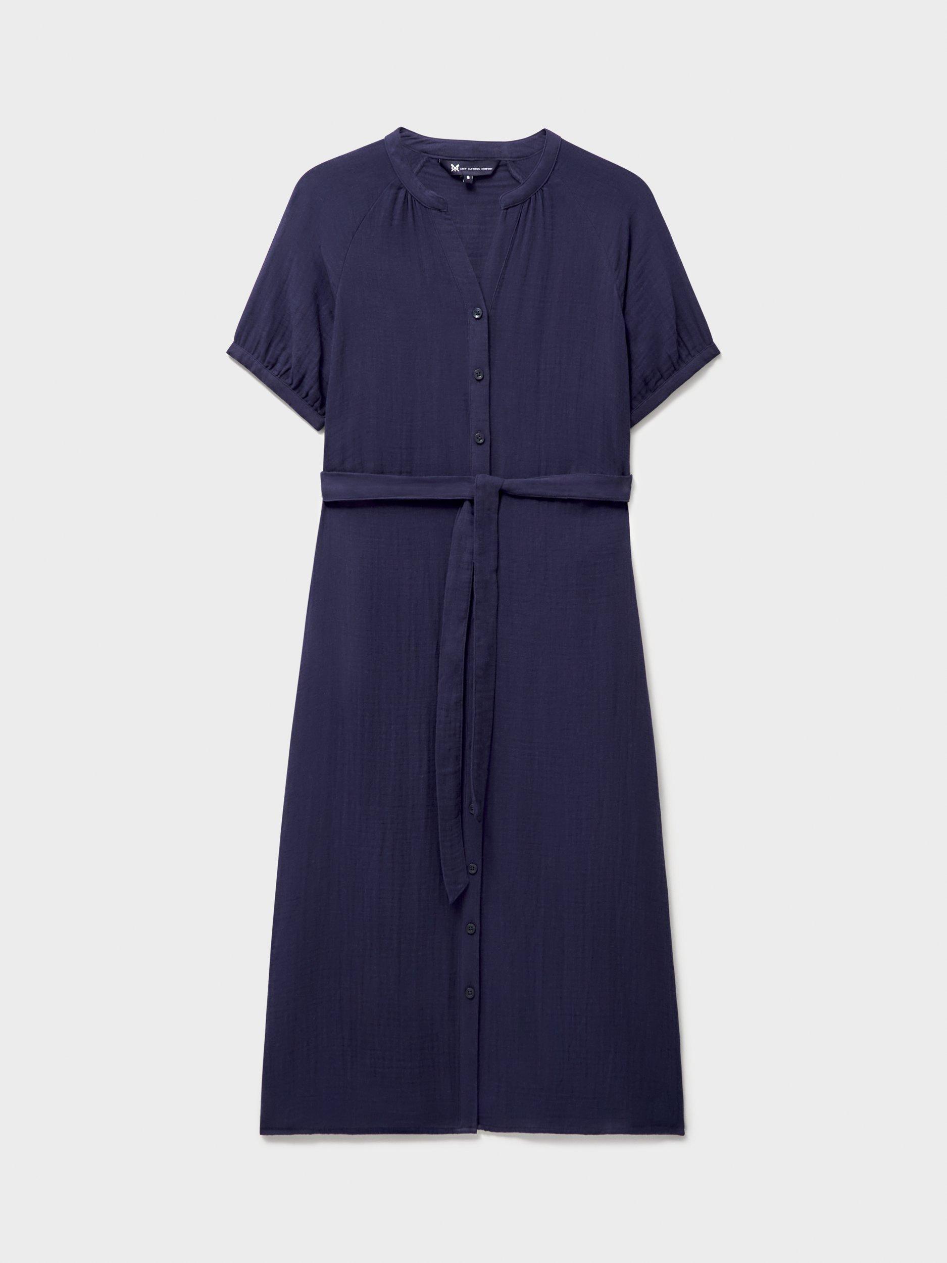 Product image 5 of 5, which shows Crew Clothing Kate Cheesecloth Dress, Navy Blue, 6