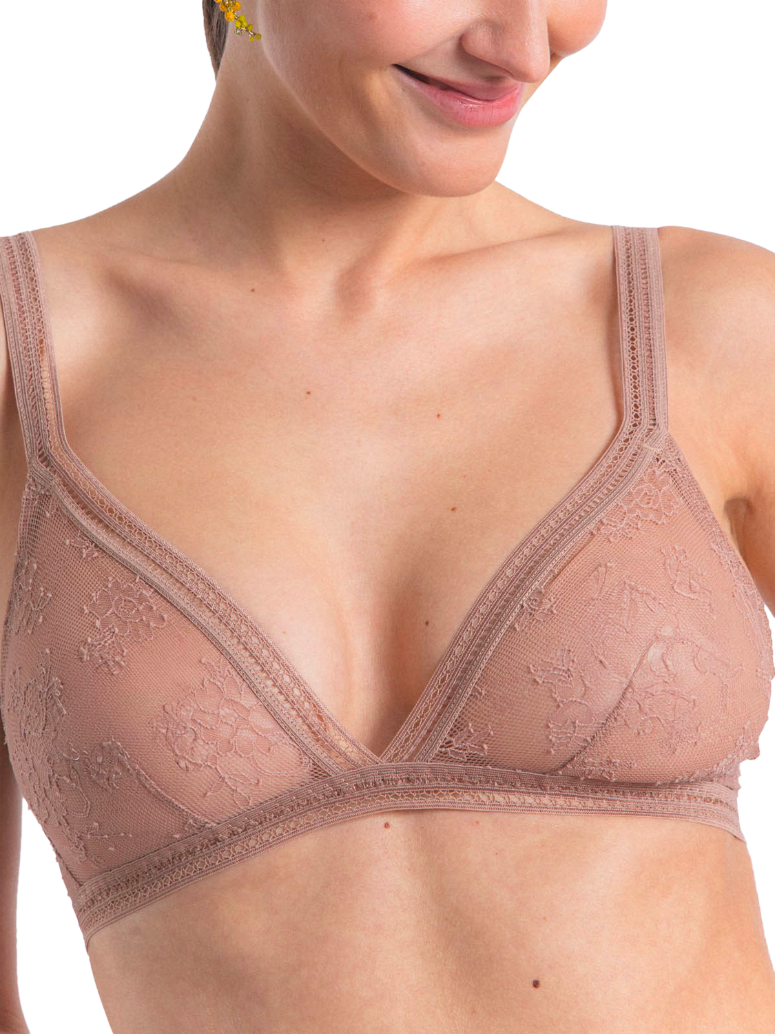 Product image 5 of 6, which shows Maison Lejaby Miss Lejaby Lace Triangle Bra, Pralin, 32A