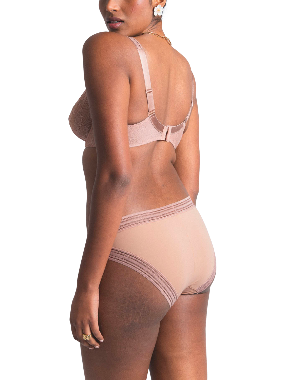 Product image 4 of 8, which shows Maison Lejaby Miss Lejaby Plus Size Lace Triangle Bra, Pralin, 30D