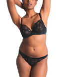 Maison Lejaby Bold Lace Tanga Knickers, Noir