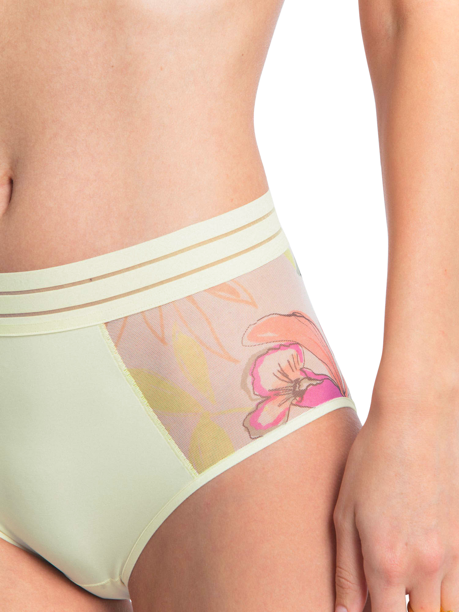 Product image 3 of 7, which shows Maison Lejaby Nufit Garden Floral High Waist Knickers, Multi, 8
