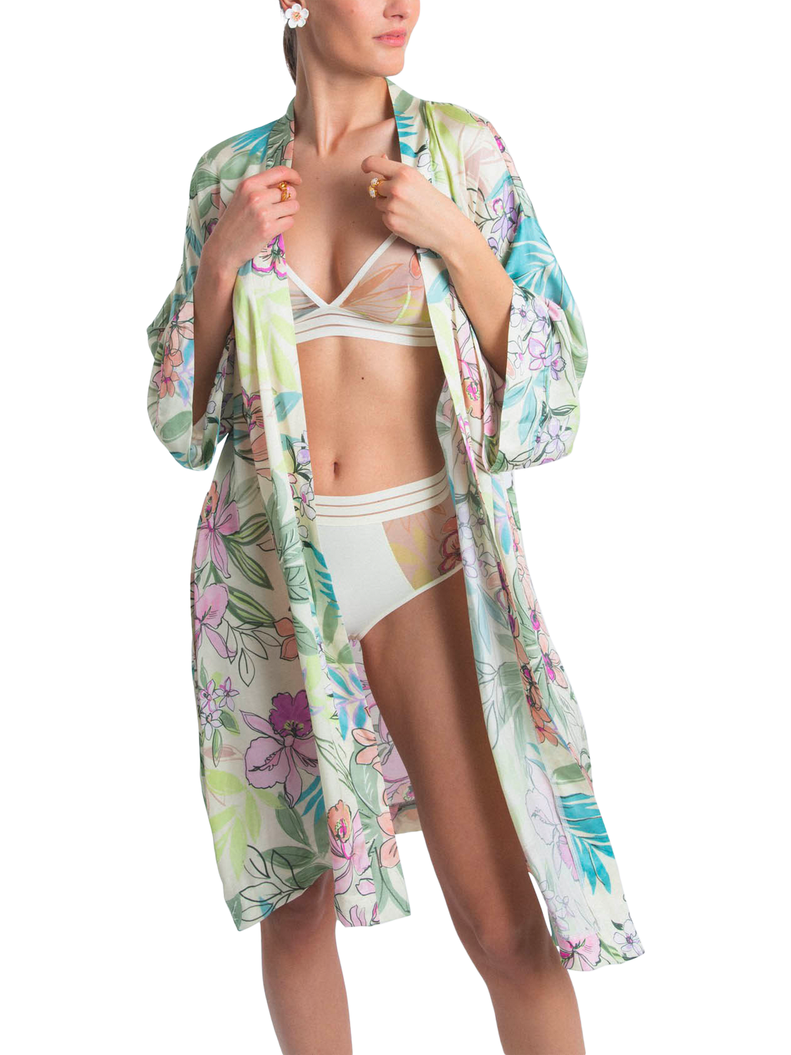Product image 6 of 7, which shows Maison Lejaby Nufit Garden Floral High Waist Knickers, Multi, 8