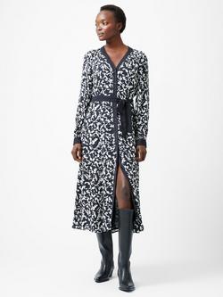 French Connection Kelly Almere Floral Dress, Navy/Cream, Navy/Cream