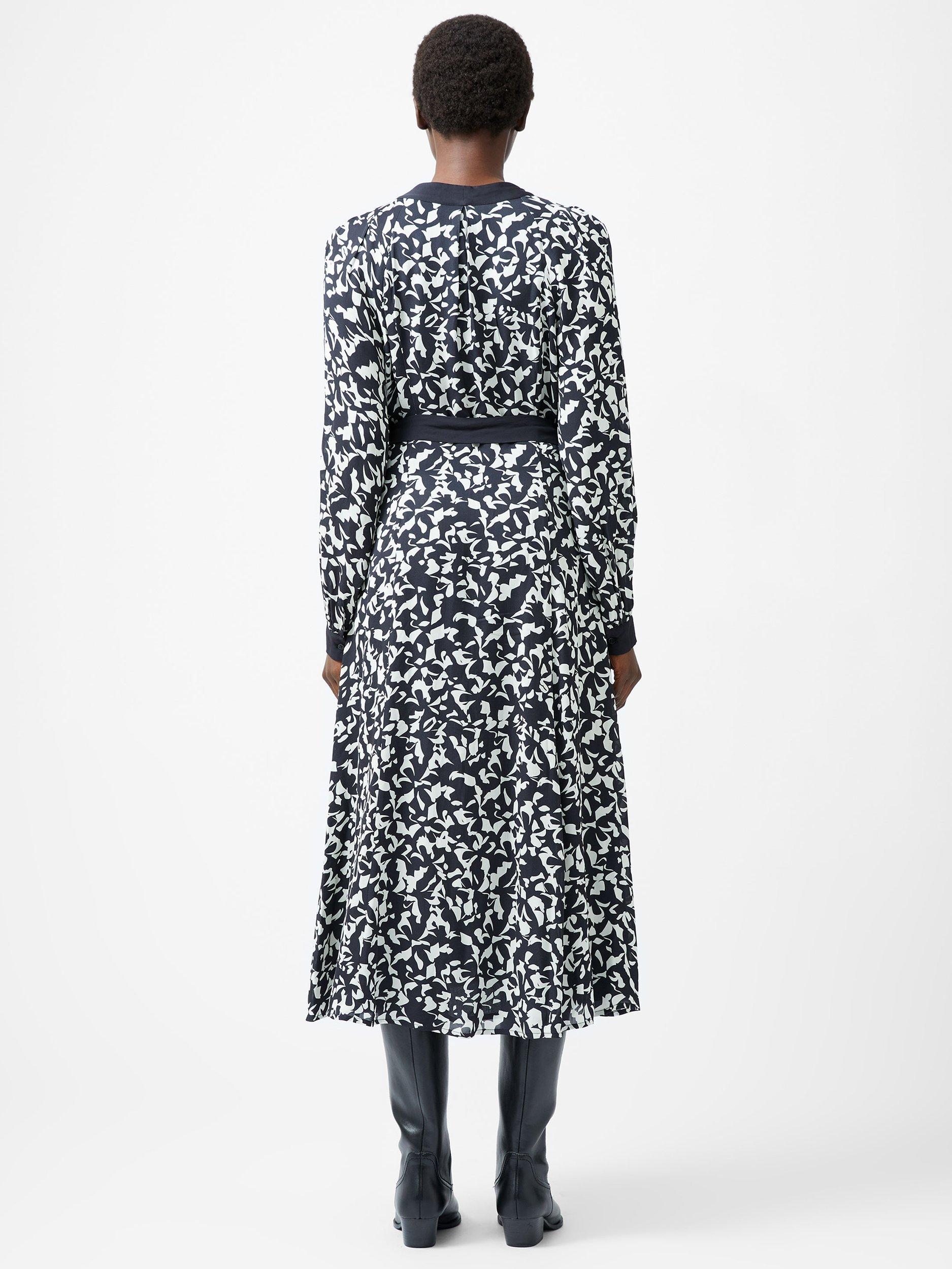Product image 4 of 5, which shows French Connection Kelly Almere Floral Dress, Navy/Cream, 6