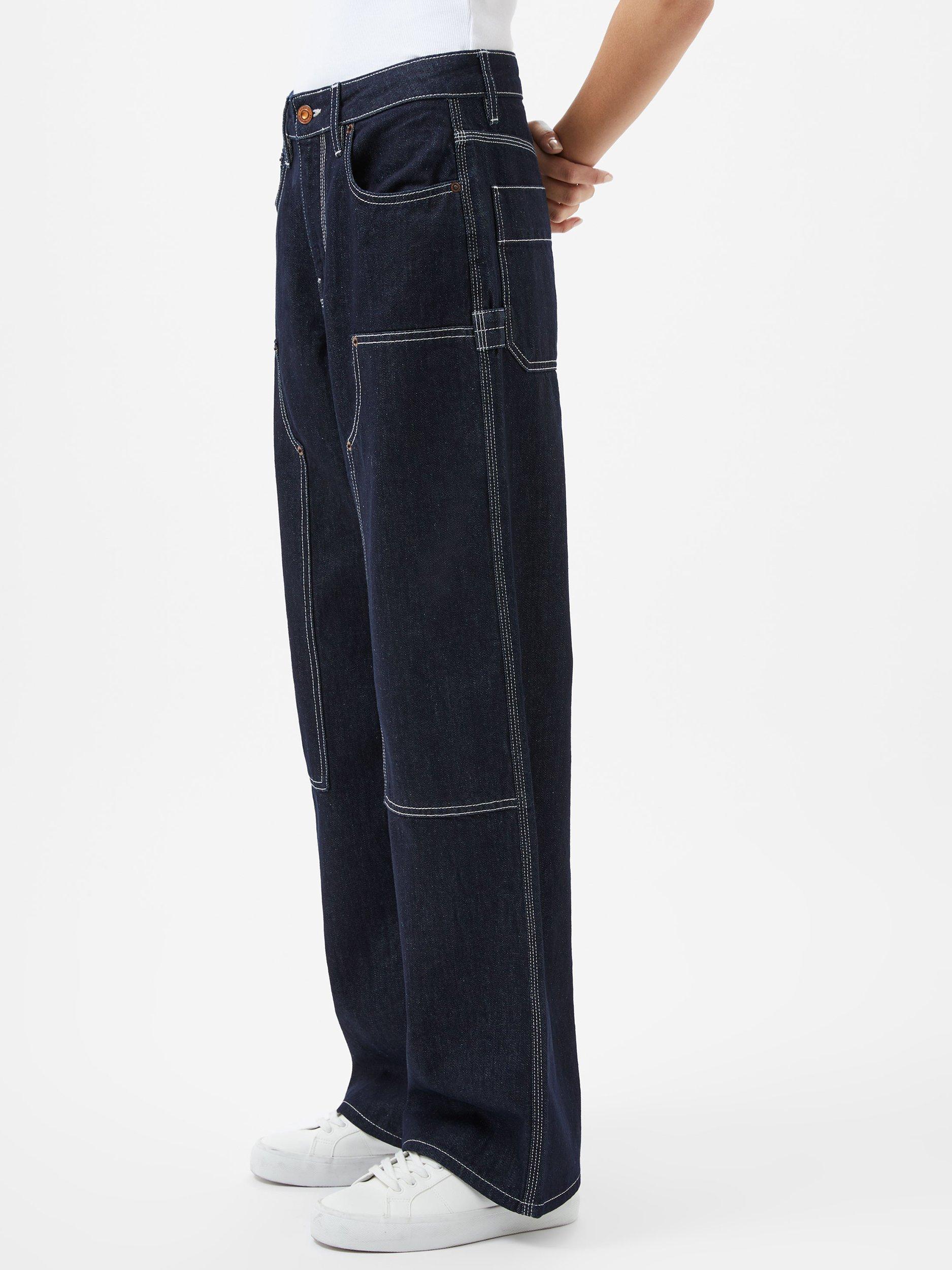 Product image 2 of 5, which shows French Connection Denver Contrast Stitch Jeans, Blue, 6
