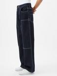 French Connection Denver Contrast Stitch Jeans, Blue