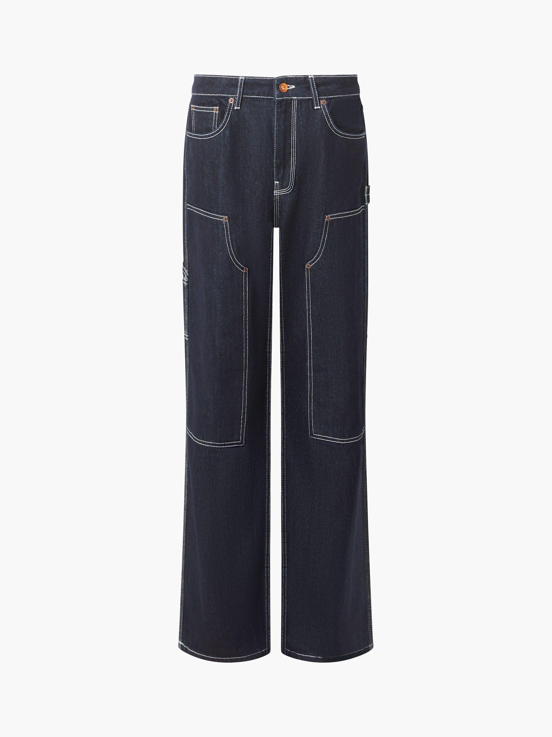 Product image 5 of 5, which shows French Connection Denver Contrast Stitch Jeans, Blue, 6