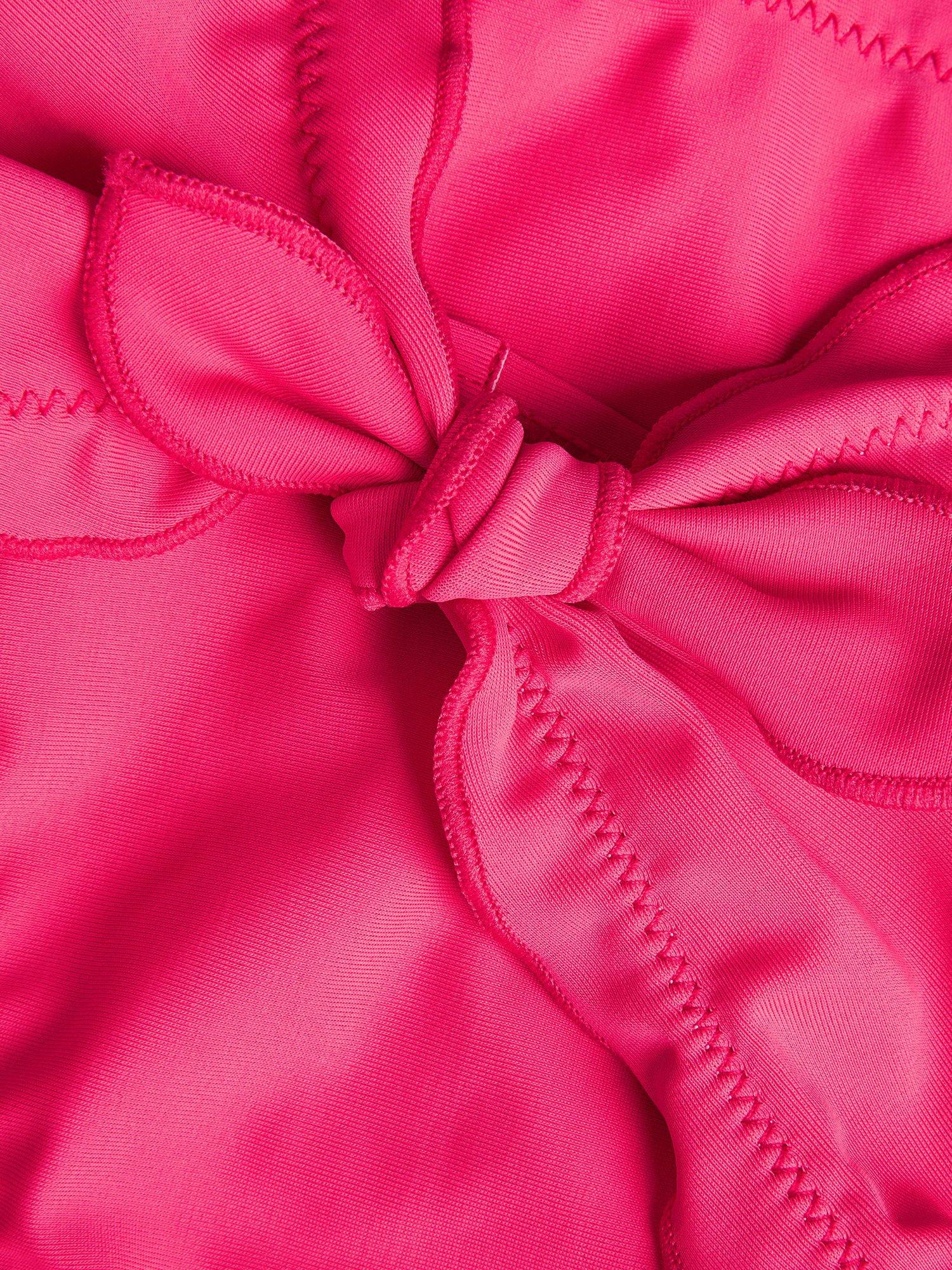 Product image 3 of 3, which shows Monsoon Kids' Frill Trim Bikini, Pink, 7-8 years