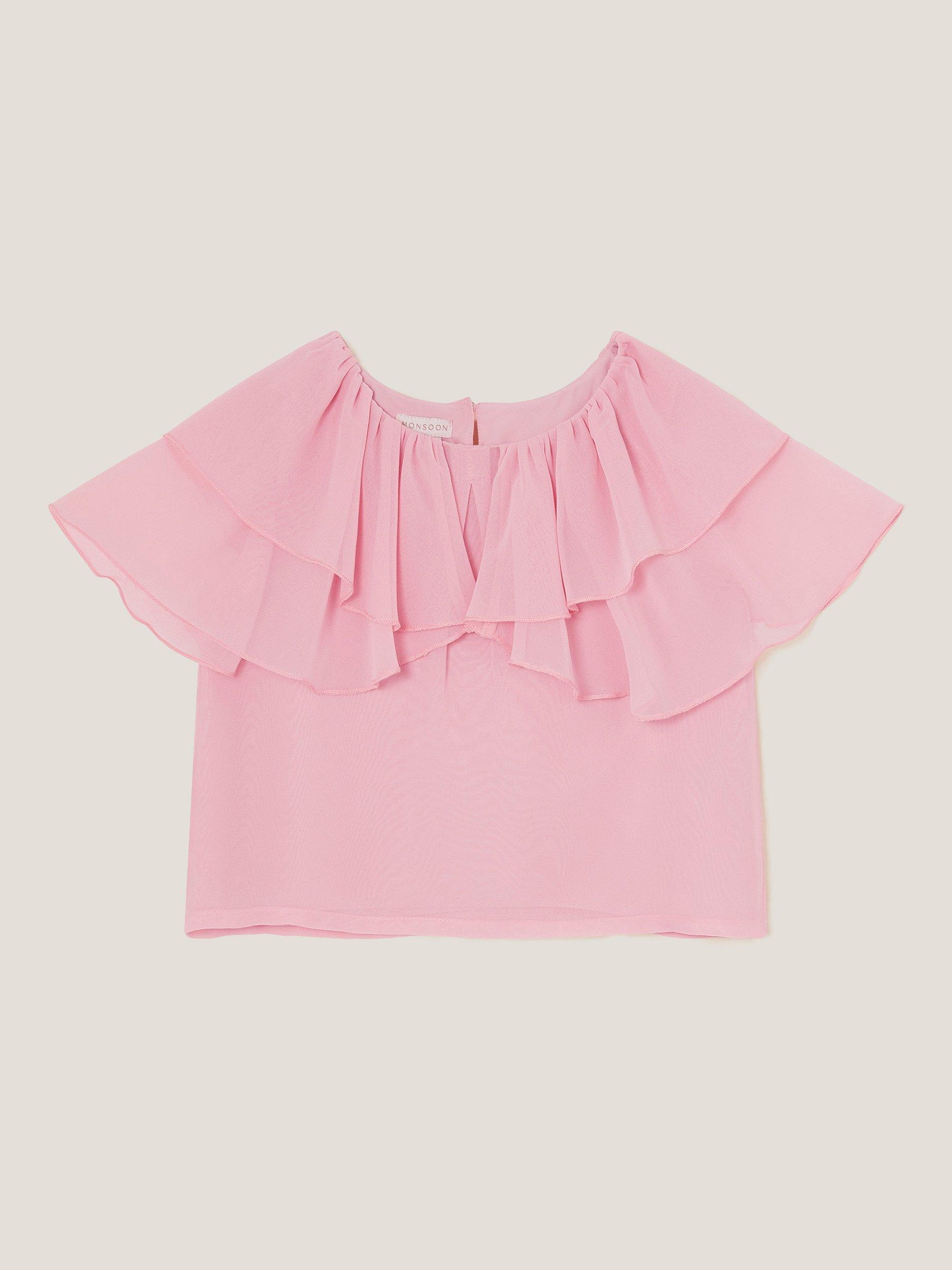 Monsoon Kids' Paris Pleat Top, Pink
