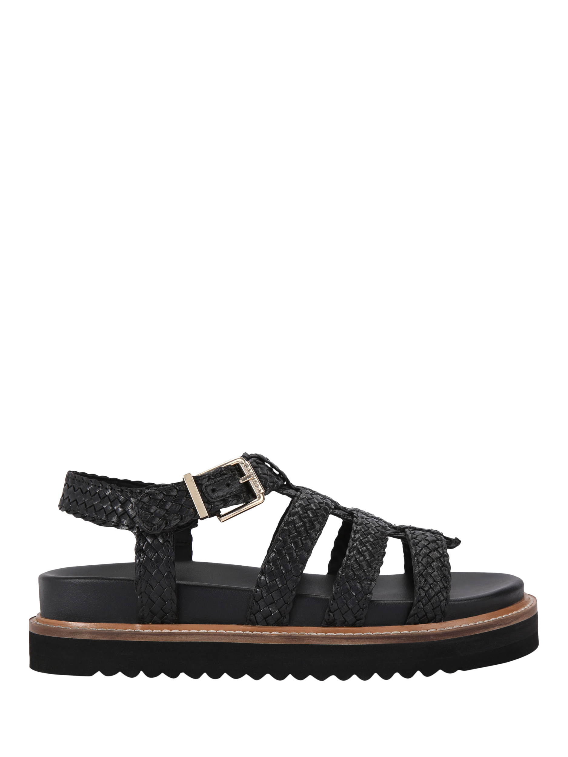 Carvela Fortuna Weave Strappy Sandals, Black