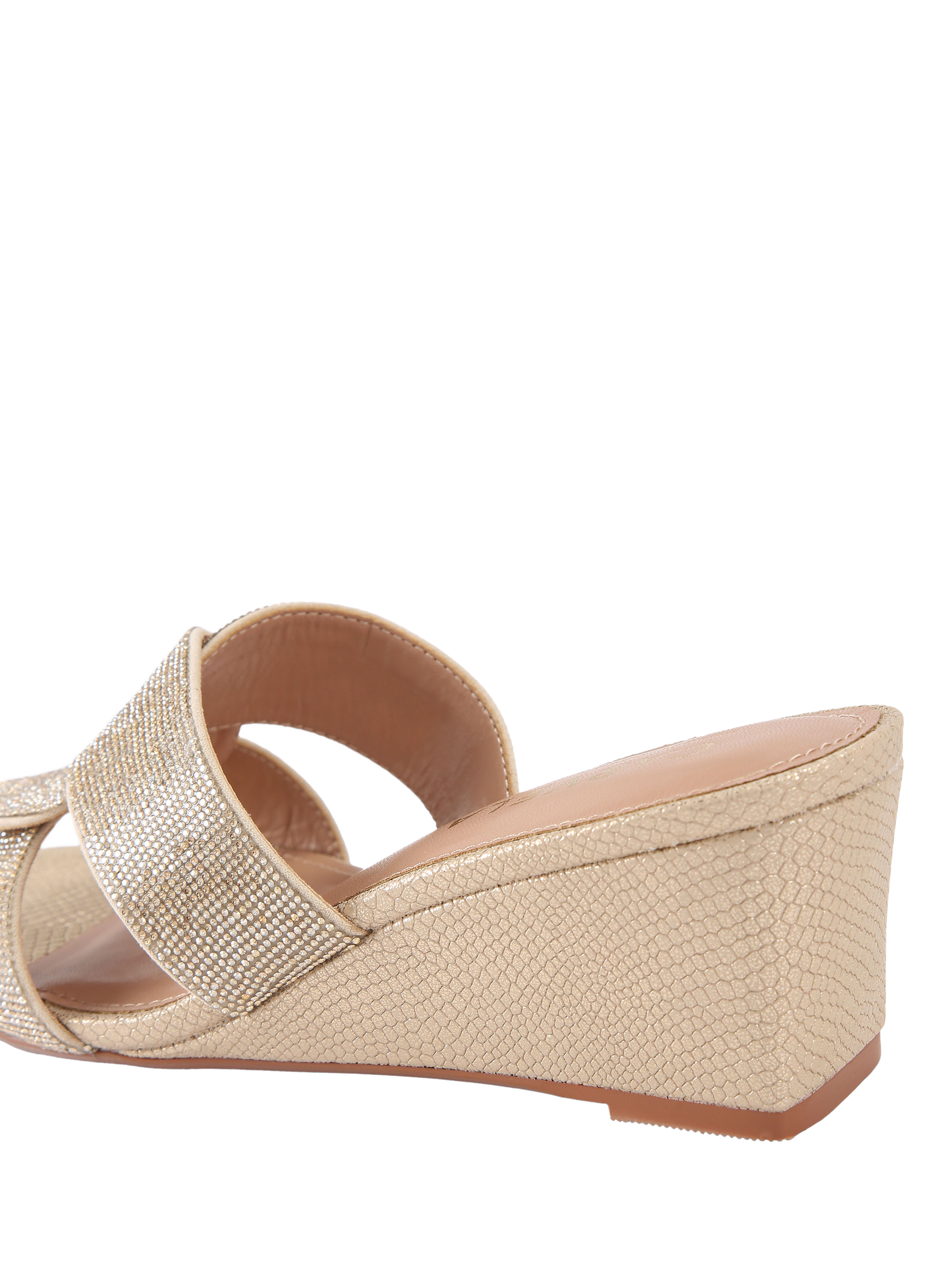 Product image 4 of 4, which shows Carvela Ornella Embellished Mule Wedges, Gold, 3