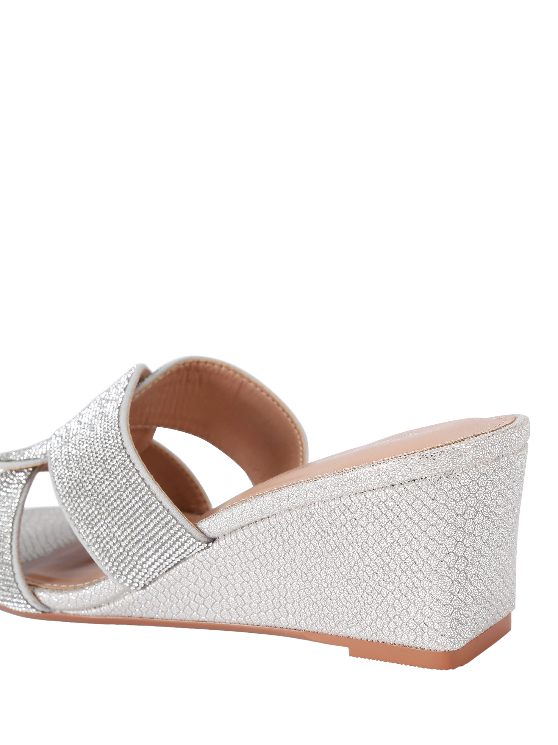 Product image 4 of 4, which shows Carvela Ornella Embellished Mule Wedges, Silver, 3