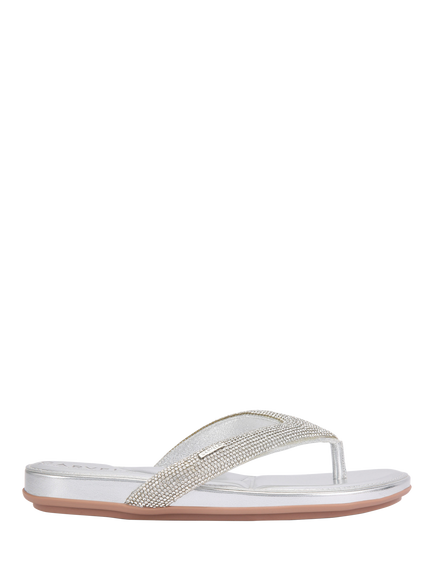 Carvela Riviera Jewel Embellished Metallic Sandals, Silver
