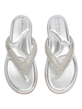 Carvela Riviera Jewel Embellished Metallic Sandals, Silver