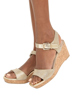 Carvela Sadie Jewel Wedge Heel Sandals, Gold - view 2, Gold