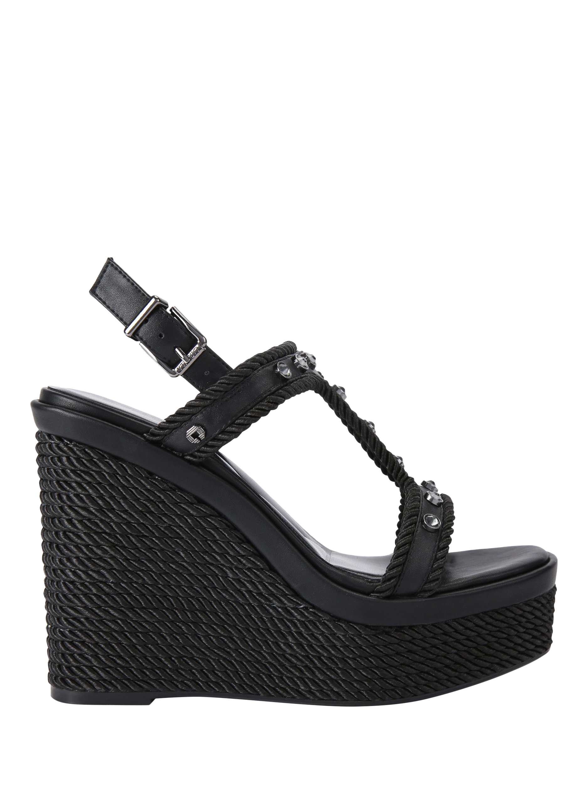 Carvela Sorella Wedge Heel Sandals, Black - Main Image