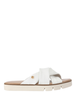Carvela Vita Leather Cross Strap Footbed Sandals, White, White
