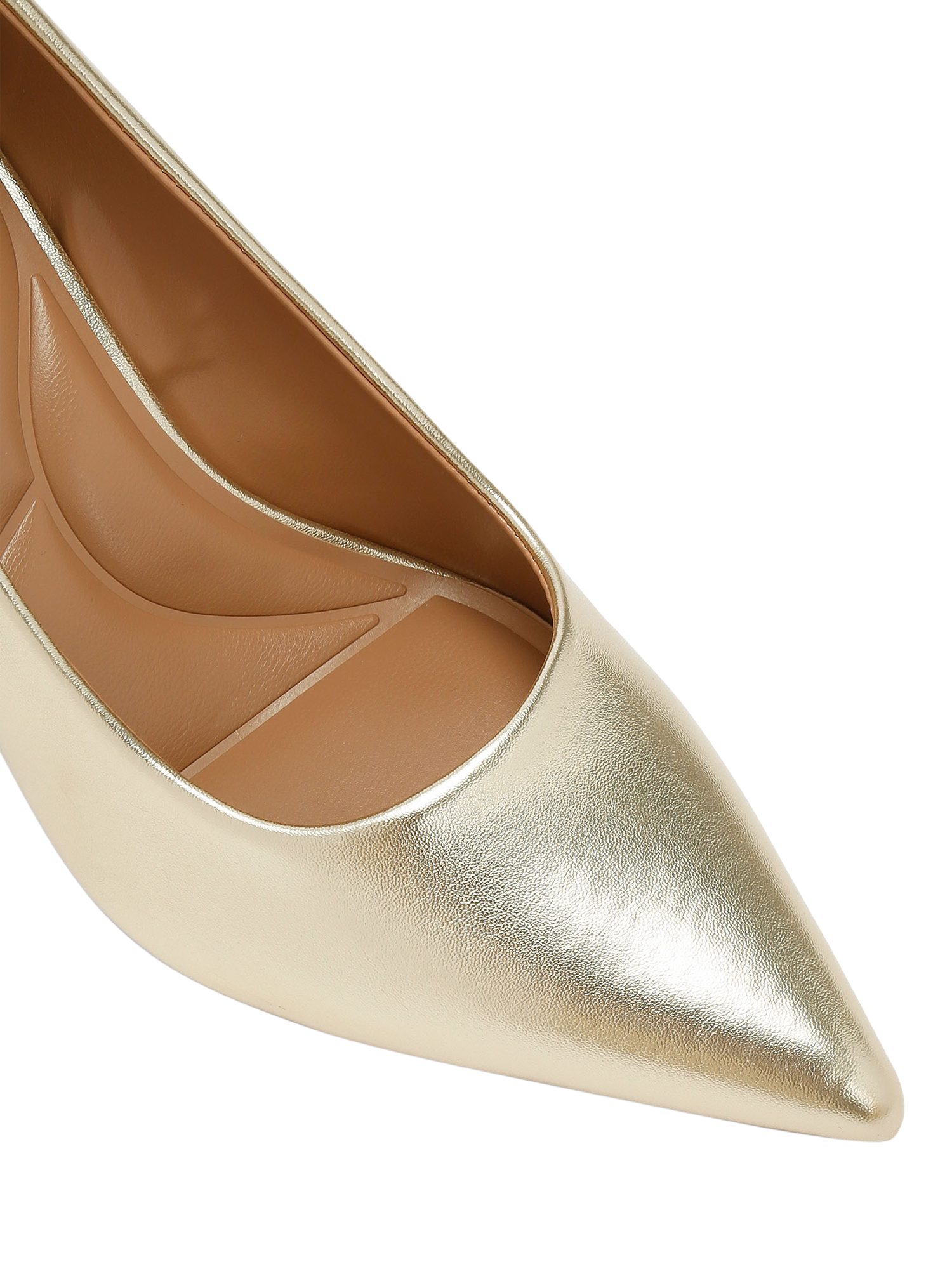 Product image 5 of 5, which shows Carvela Corletta Pointed Heeled Courts, Gold, 3