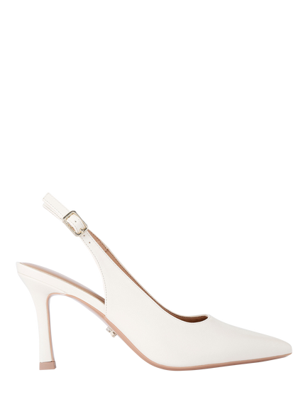 Carvela Corletta Pointed Slingback Heeled Courts, Natural Putty