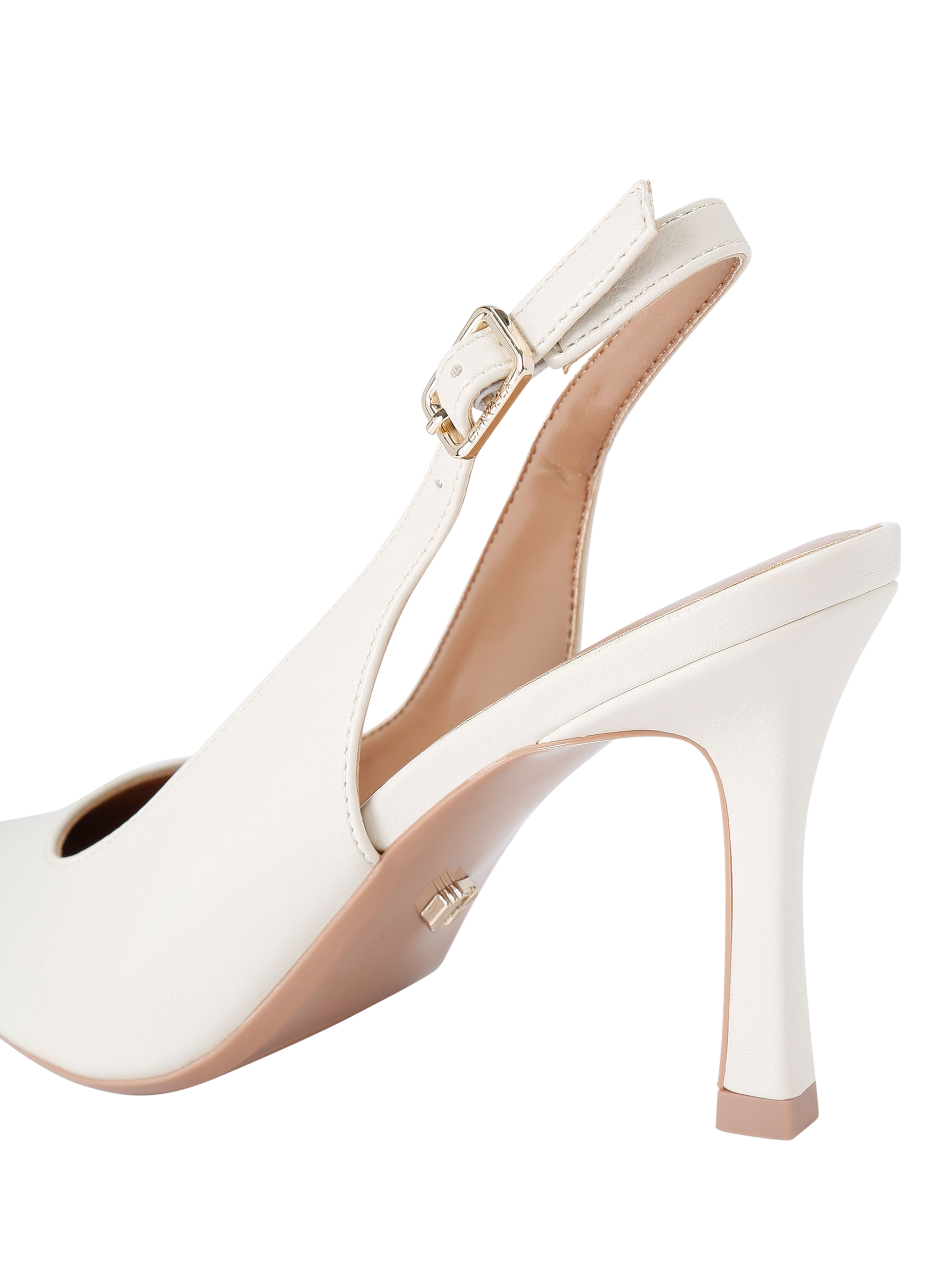 Product image 4 of 5, which shows Carvela Corletta Pointed Slingback Heeled Courts, Natural Putty, 3