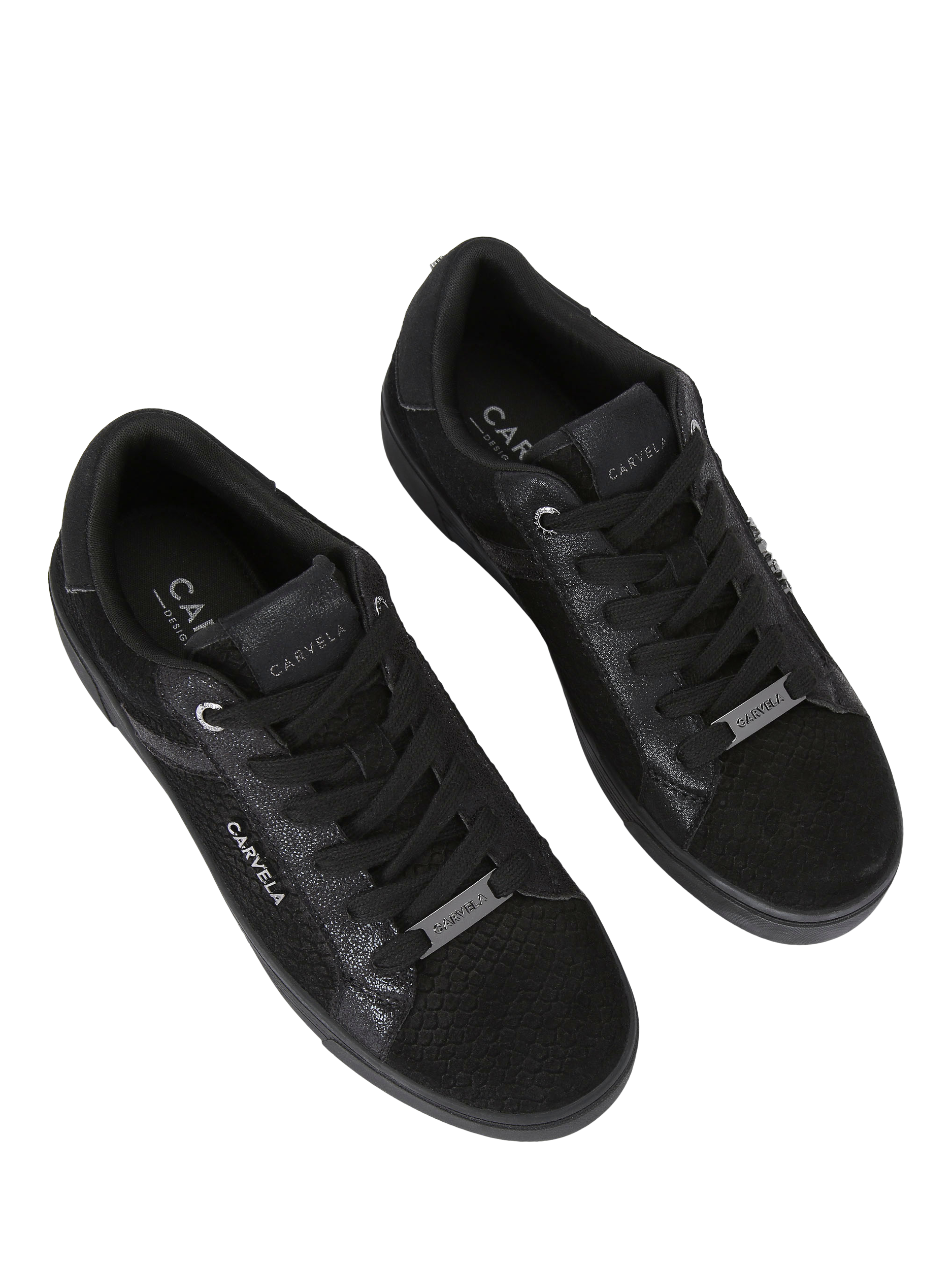 Product image 2 of 4, which shows Carvela Daze Lace Up Trainers, Black, 3