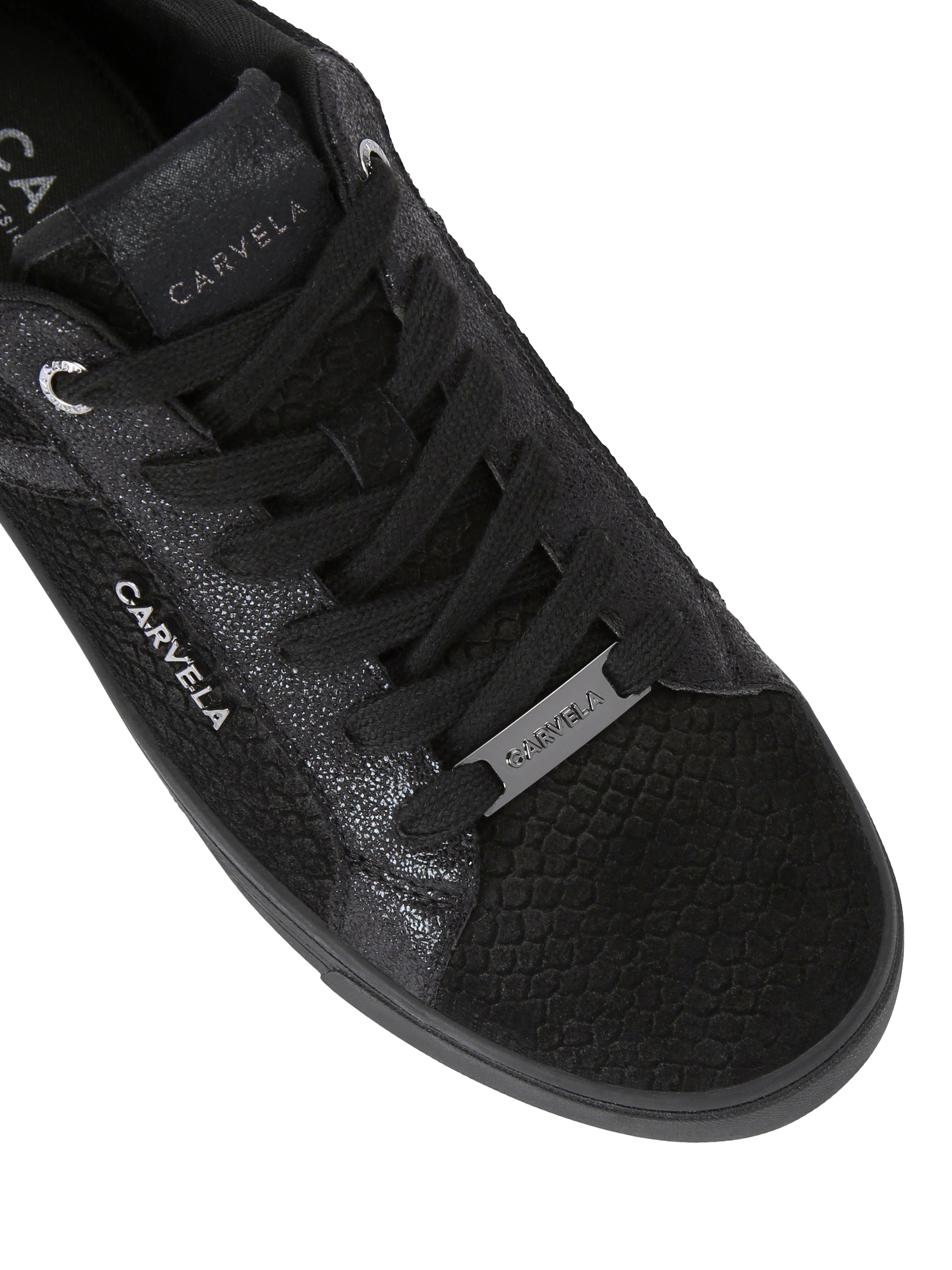 Product image 4 of 4, which shows Carvela Daze Lace Up Trainers, Black, 3