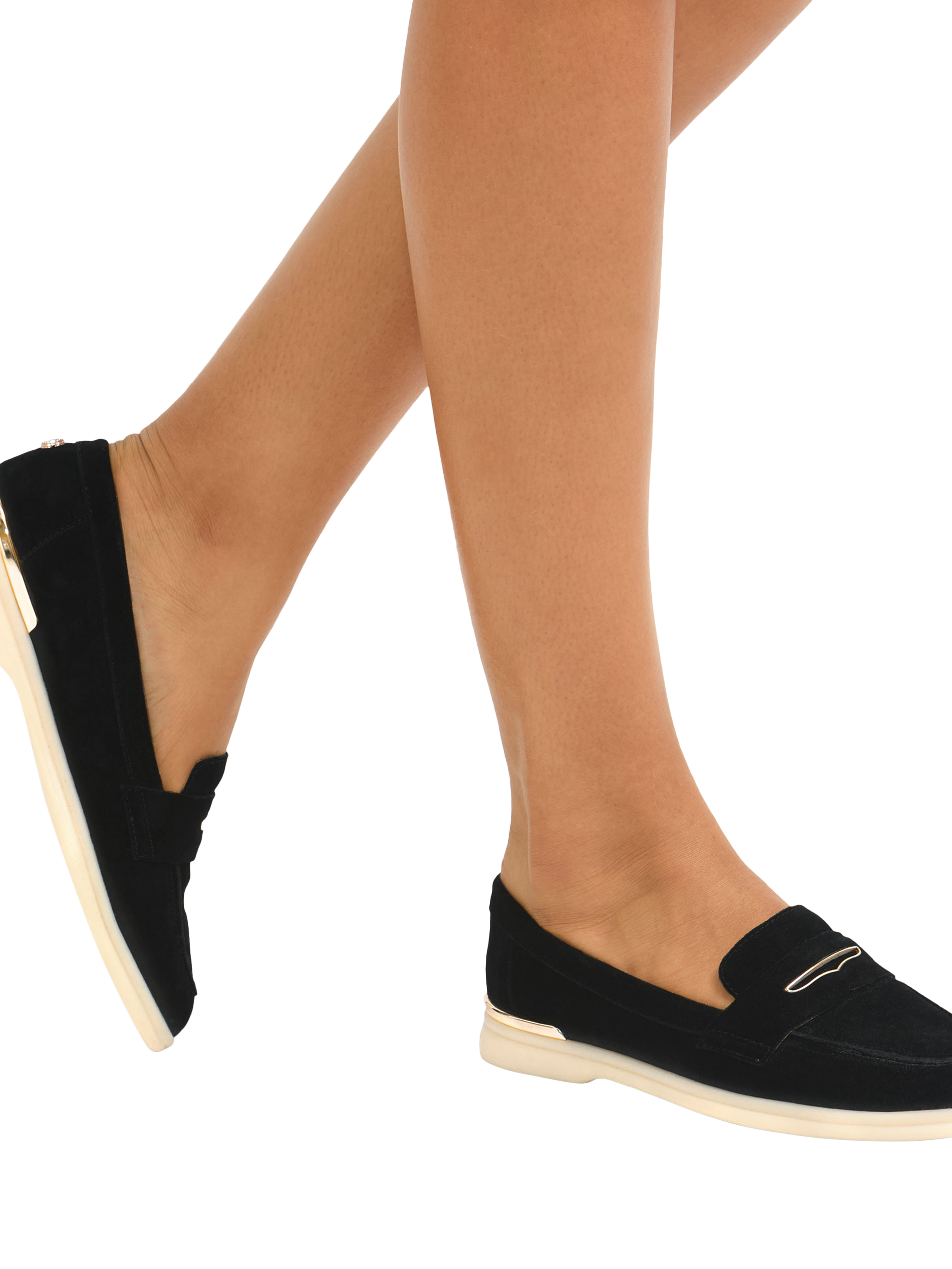 Product image 2 of 4, which shows Carvela Fia Suede Loafers, Black, 3