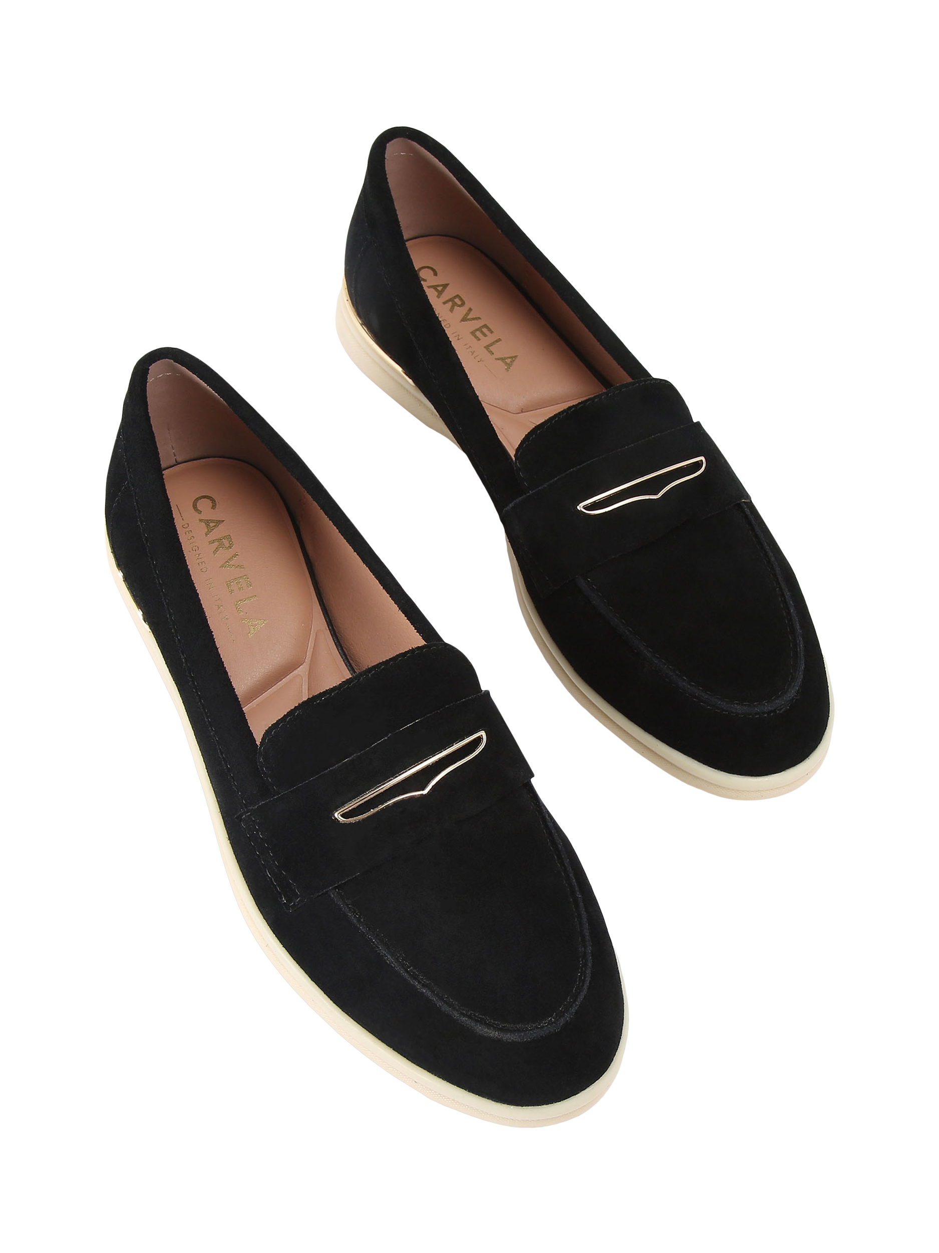 Product image 3 of 4, which shows Carvela Fia Suede Loafers, Black, 3